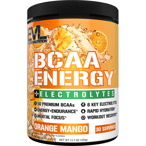 EVL BCAA Energy + Electrolytes Pre-Workout 30srv | 6 Key Electrolytes | Energy + Endurance | CHOOSE FLAVOR