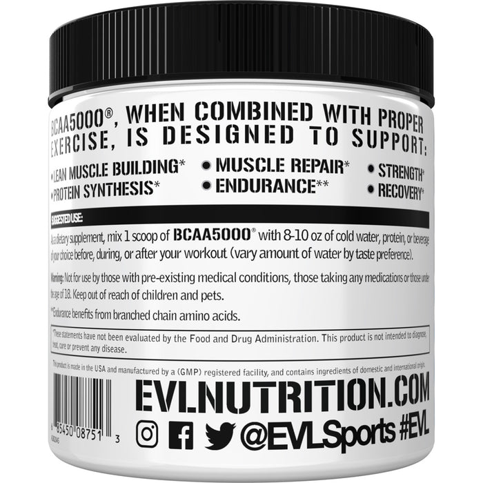 EVL BCAA5000 240ct | 5000mg Branched Chain Amino Acids | Boost Muscle Building + Recovery & Endurance | Unflavored