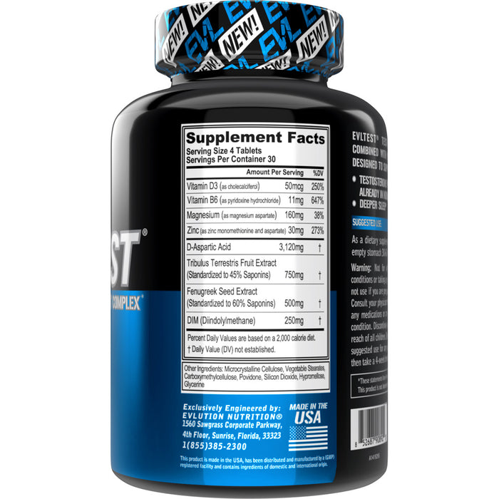 EVLTEST 120ct by EVL: Hardcore Testosterone Booster & Performance Enhancer