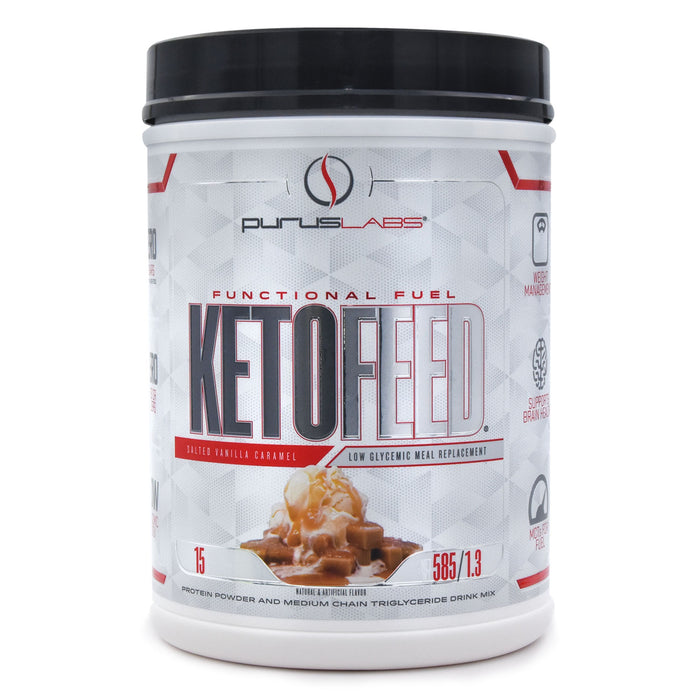 Purus Labs KetoFeed Low Glycemic Meal Replacement, Salted Caramel 15srv