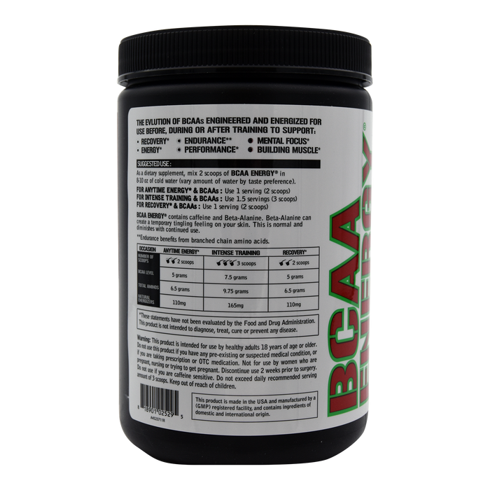 EVL BCAA Energy 30srv CHOOSE FLAVOR | Most Powerful Amino Acid Pre-Workout Powder for Energy, Recovery & Focus