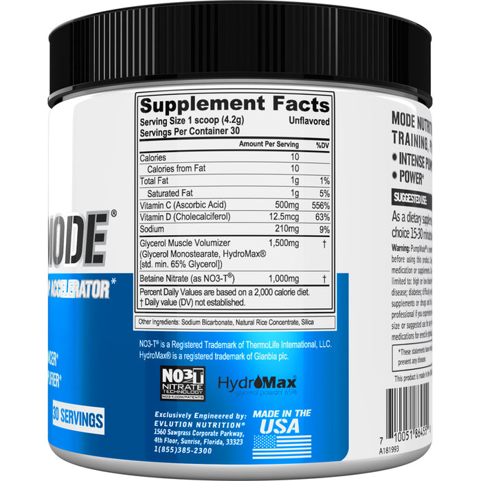 EVL PumpMode Choose Flavor 30srv - Nitric Oxide Pump Accelerator Drink Mix to Boost Performance