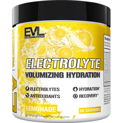 EVL Electrolyte 30srv | The Ultimate Volumizing Hydration Powder with 6 Key Electrolytes, Lemonade Flavor