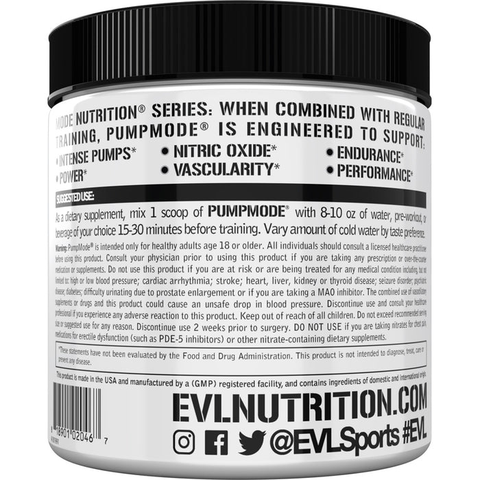 EVL PumpMode Choose Flavor 30srv - Nitric Oxide Pump Accelerator Drink Mix to Boost Performance