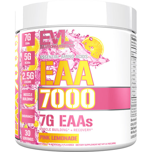 EVL EAA 7000 30srv |  Essential Amino Acids for Endurance, Muscle Building & Recovery, Choose Flavor