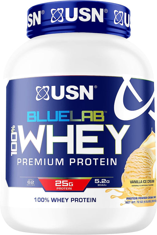 USN BlueLab Whey 100% Premium Protein Powder, Vanilla Ice Cream 4.5lbs