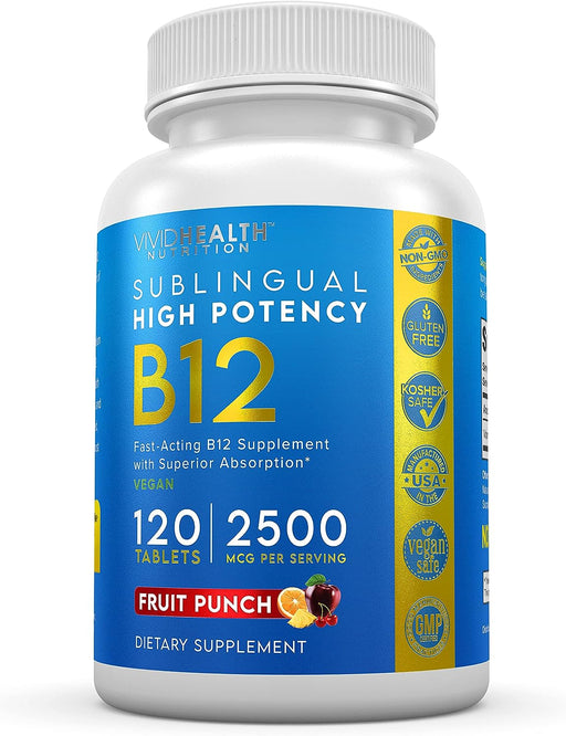 Energy Boosting Sublingual Vitamin B12 with Refreshing Fruit Punch Flavor