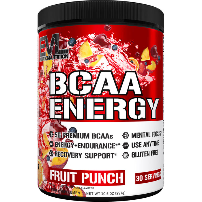 EVL BCAA Energy 30srv CHOOSE FLAVOR | Most Powerful Amino Acid Pre-Workout Powder for Energy, Recovery & Focus