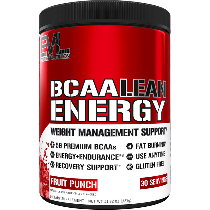 EVL BCAA Lean Energy 30srv Choose Flavor: Fat Burner Support BCAAs PreWorkout Recovery Drink Mix