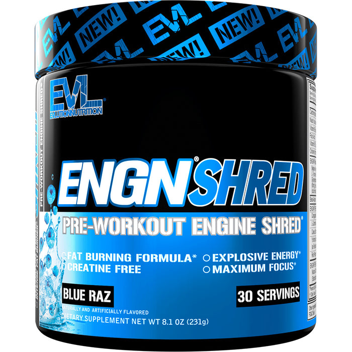 EVL ENGN Shred Hardcore Fat Burning Pre Workout Energy Drink Mix | Choose Flavor