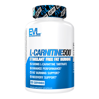 EVL L-Carnitine500 120ct: Stim-Free Fat Burner Enhance Performance, Recovery