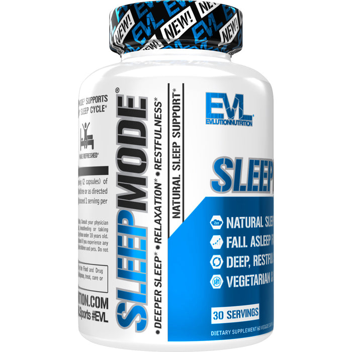 Melatonin Pills for Gentle Sleep Support: EVL SleepMode Natural Herbal Supplement 30srv