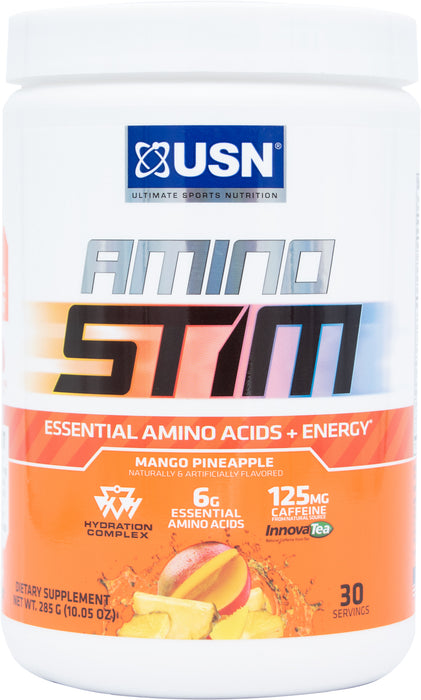 USN Amino Stim EAAs 125mg Caffeine, 6g Essential Amino Acids, PICK FLAVOR 30srv
