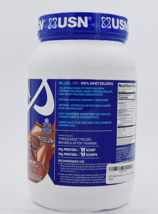USN BlueLab 100% Whey Premium Protein Powder, PICK FLAVOR 2lb